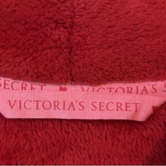Victoria Secret Red Robe Pink Trim Medium - Picture 5 of 5